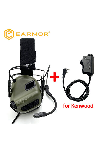 Choice سماعة رأس تكتيكية للاتصالات من طراز EARMOR M32 SE باللون الأخضر مع زر ...