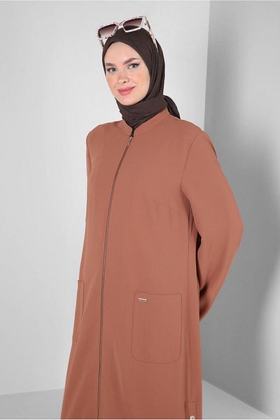 Alvina Long Tunic - Pocket Detailed and Zippered 43834