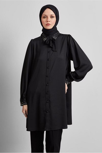 Alvina Stone Detail Satin Tunic 45323