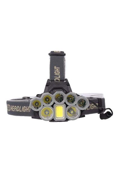 Generic Head Flashlight With 8 LED Set Black/Yellow