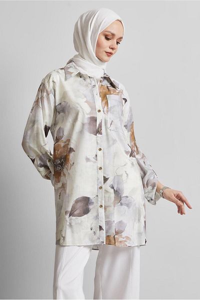 Alvina Patterned Shirt Tunic 44781