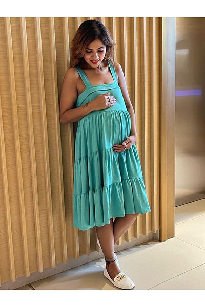 Tummy - Organic cotton broad strap maternity dress