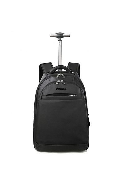Quasar & Co. Trolley Backpack, Eagle model, with Wheels, Laptop compartment, 51x33x25cm, Oxford fabric, black