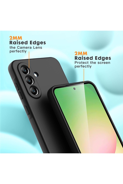 m.tk moveteck Samsung Galaxy A26 Kılıf Kamera Korumalı Yumuşak Renkli Mat Silikon + 9H Ekran Koruyucu Cam 2in1 Set