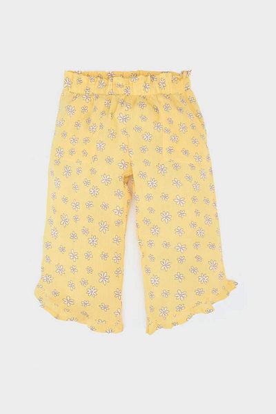 DeFacto Baby Girl 2 Pcs Set Short Sleeve T-Shirt Floral Crinkle Viscose Pants E7798A525Sm