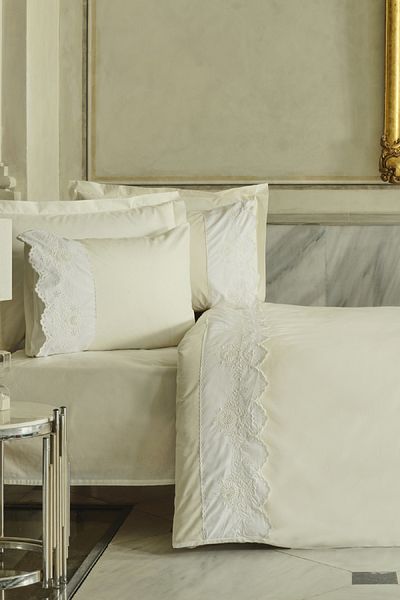 Karaca Home Set cuvertură dublă brodat Lula 100% bumbac