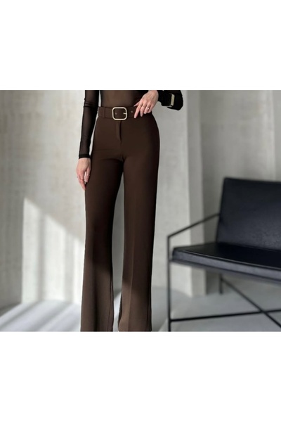 viyan butik بنطال واسع الساق مع حزام