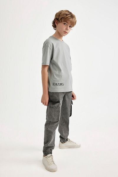 DeFacto Boy's Cargo Pocket Elastic Leg Jogger Jean Trousers C0183A824Sm