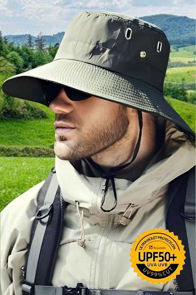 Uniquetrenders Unisex Πτυσσόμενο καπέλο Safari Outdoor Boonie με πλατύ γείσο με προστασία από υπεριώδη ακτινοβολία
