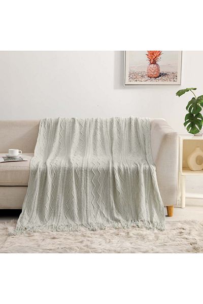 Alhabib bedding Dan Shawl Lightweight Bamboo Blanket, Light Grey, 130 x 170 cm