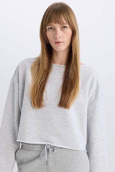 DeFacto Crew Neck Long Sleeve Casual Pajama Top-Fall in Love B1279Ax23Wn