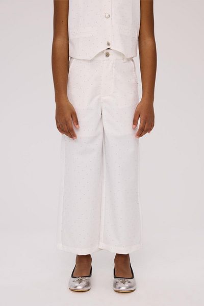 Tyess Girl's White Trousers
