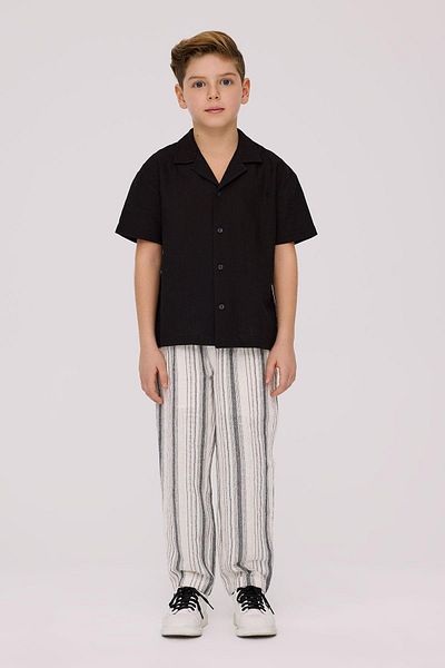 Nebbati Boy's Black Shirt