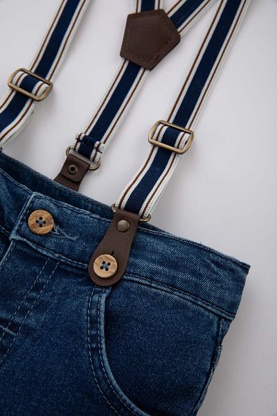 DeFacto 2-Piece Set of Jean Pants and Straps for Baby Boy - B6741a524sp