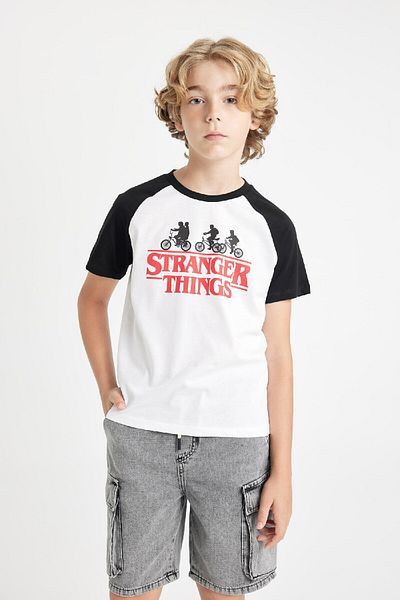 DeFacto Μπλουζάκι Stranger Things για αγόρια - Crew λαιμόκοψη, κοντό μανίκι C0520A824SM