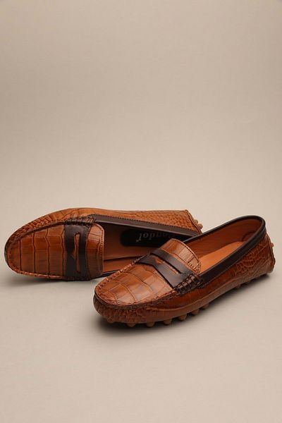 Gondol Women's Genuine Leather Classic Loafer Tan Croco 37 Ttx.793