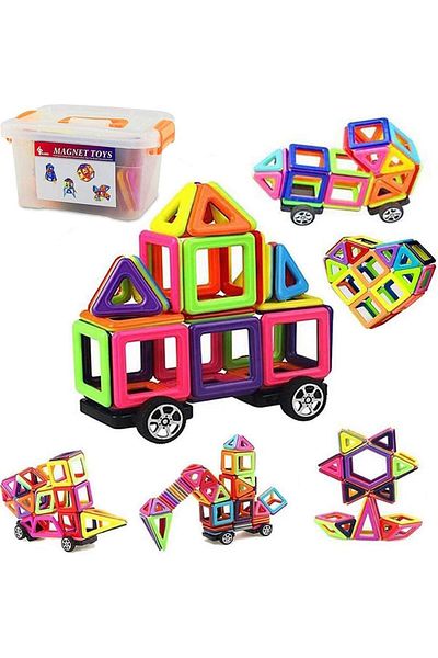 COOYA 100 PCS Magnetic Tiles Building Blocks Toy Set, Safe And Durable, 3D, DIY Creative, For Kids 3+