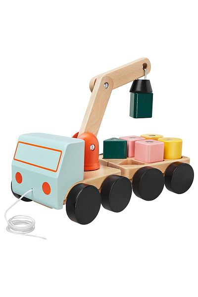 IKEA UPPSTÅ Crane with blocks, multicolour/beech