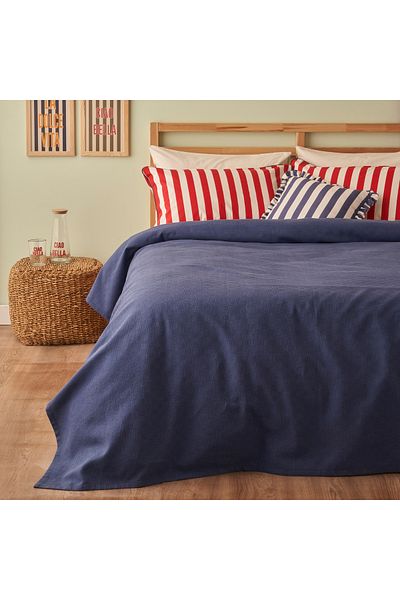 Bella Maison 100% Cotton Line Double Pique Set Navy Blue (200X220 cm)