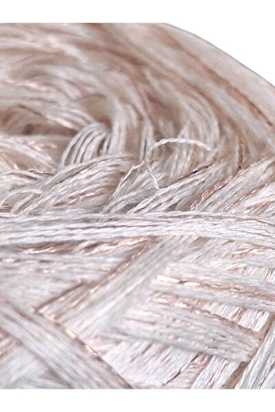 Ece Örgü Tasarım Atölyesi Avorio 5 στρώσεις κρέμα χρώματος βαμβακερό με χρυσό glitter μείγμα πλεξίματος χειρός