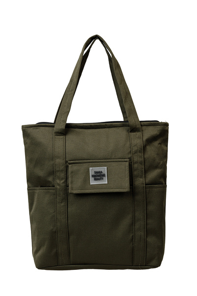 SHAKA Khaki Green Shk20 4 Compartment Zippered Canvas Fabric Daily Women's Sh...