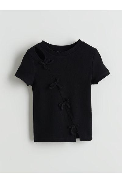 LC Waikiki Tricou pentru fetiță cu decolteu cu fundă