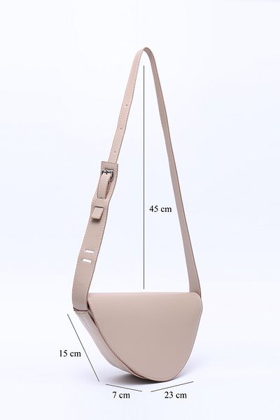 SHAKA Mink Shk154 Geantă de umăr căptușită cu un singur compartiment, cu închidere asimetrică, din piele artificială L:15 E:23 L:7 cm