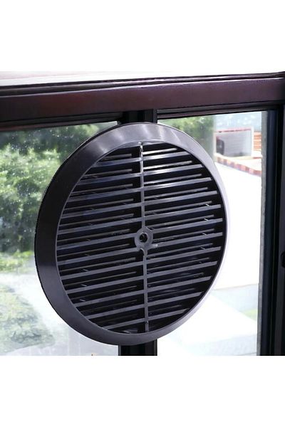 NUBLADO Natural Gas Ventilation Round Kitchen Glass Vent Black 18 cm Air Flow Duct Safety Gas Leakage.
