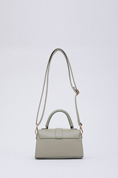 SHAKA Mint Green Shk109 Faux Leather Women's Hand, Arm and Shoulder Bag with Snap Fasteners and Adjustable Strap U:11 E:19 G: