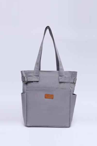 SHAKA Gray Shk141 Canvas Fabric, Four-Compartment Lined, Zippered, Hand Strap...
