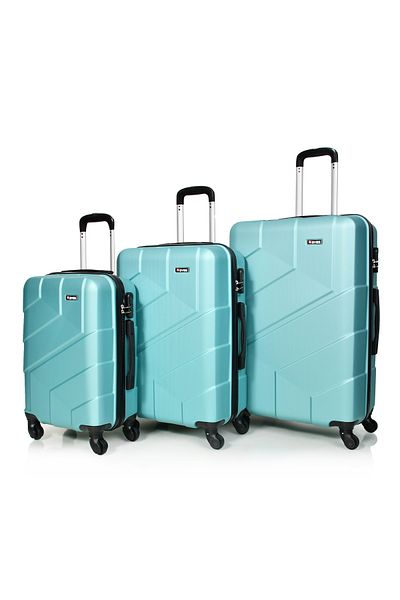 WAVES Murano 3 Piece Unisex Luggage Set in Turquoise, 28" - 24" - 20"