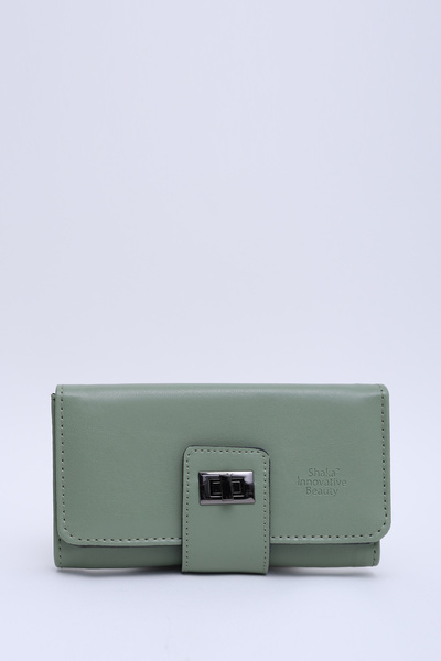SHAKA Mint Yeşil SHK203 Suni Deri 12 Bölmeli , Kartlık, Bozuk Ve Kağıt Para B...