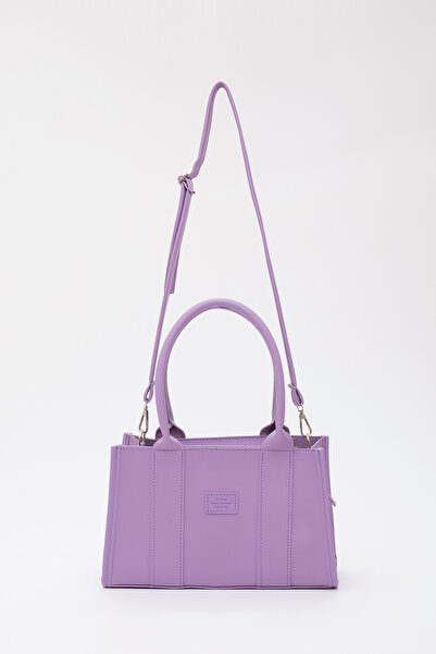 SHAKA أرجواني Shk83 - حقيبة يد وذراع وكتف من الجلد الصناعي بسحاب وحزام مزدوج L:17 E:27 W:10