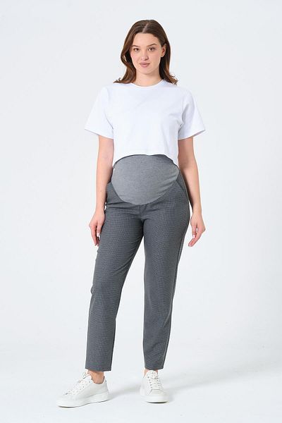 BUSA Maternity Mom Fit Gabardine Pants with Elastic Waistband
