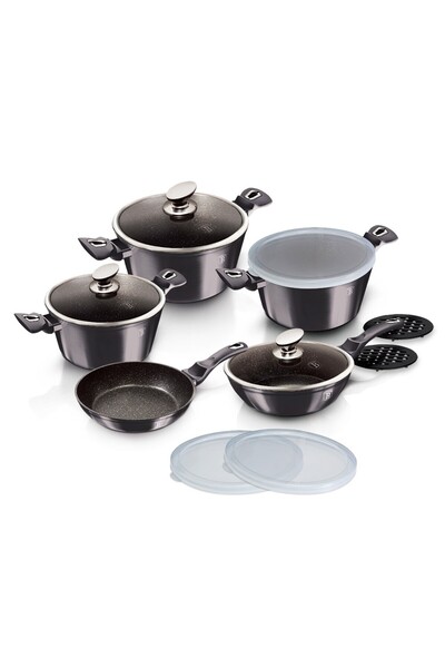 Berlinger Haus Sada nádobí s mramorovým povrchem 13 ks Carbon PRO Line