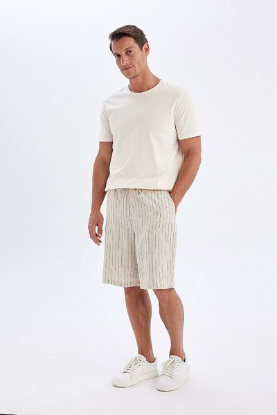 DeFacto Relax Fit Linen Mixed Summer Bermuda Σορτς C1240ax24sm