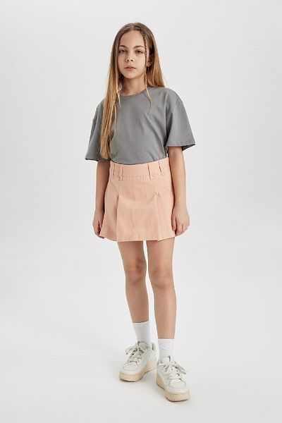 DeFacto Girls' Relax Fit Crew Neck Short Sleeve T-Shirt C1206A824Sm
