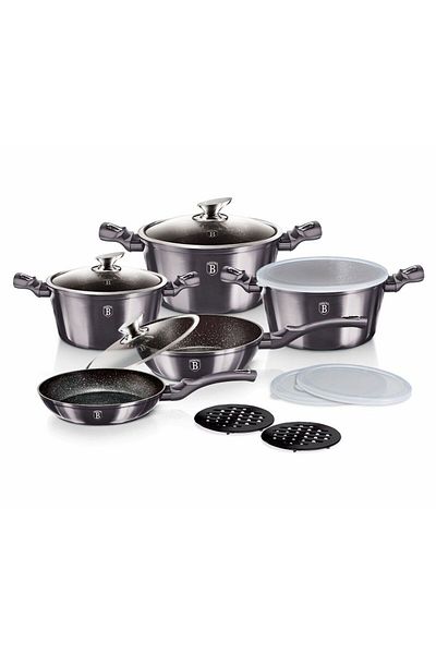 Berlinger Haus Carbon PRO Line 13-piece marble-top cookware set