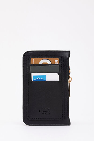 SHAKA Чорний Shk101 Штучна шкіра 6 карток і гаманець з відділенням для грошей...