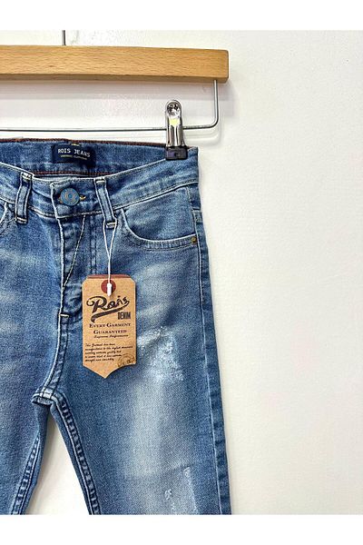 rois kids Boy's Ripped Detailed Flexible Jean Trousers