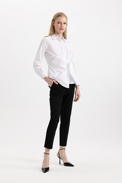 DeFacto Classic Chino Pants Normal Waist Basic Straight Pocket Ankle Length C1429Ax24Sp