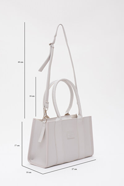 SHAKA Gray Shk83 Faux Leather Single Compartment Zippered Double Strap Hand, Arm and Shoulder Bag