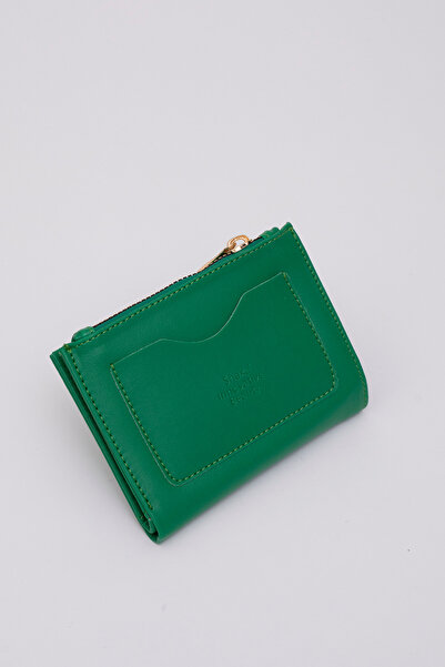 SHAKA Çimen Yeşili SHK70 Suni Deri Ön Cepli Bozuk Ve Kağıt Para Bölmeli Kartl...