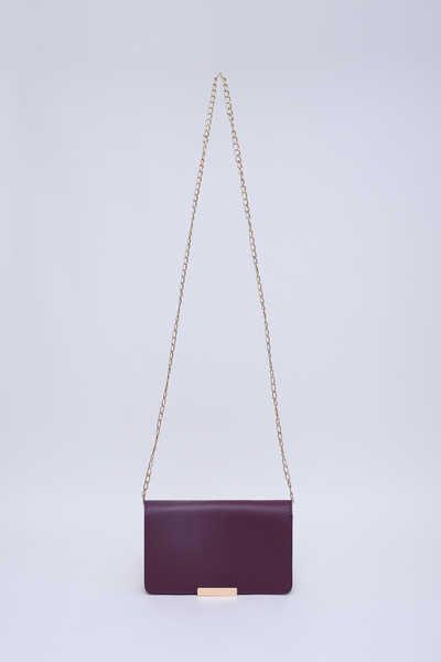 SHAKA Purple Shk186 Faux Leather Single Compartment Snap Chain Strap Hand, Ar...