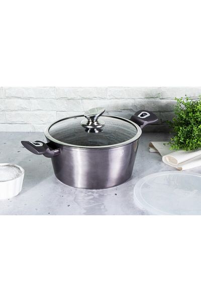 Berlinger Haus Casserole with lid with marble surface 20 cm Carbon PRO Line