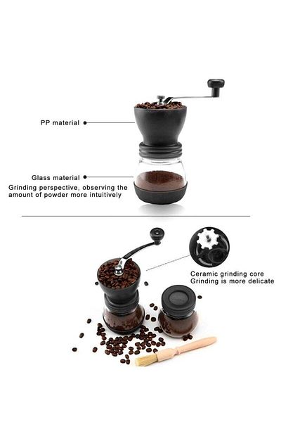 COOYA Manual Coffee Grinder, Easy To Carry With Extended Handle, Suitable For Home Or Office