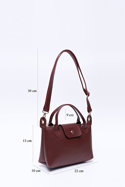 SHAKA Burgundy Shk135 Faux Leather, Single Compartment, Double Strap Hand, Arm and Cross Shoulder Bag