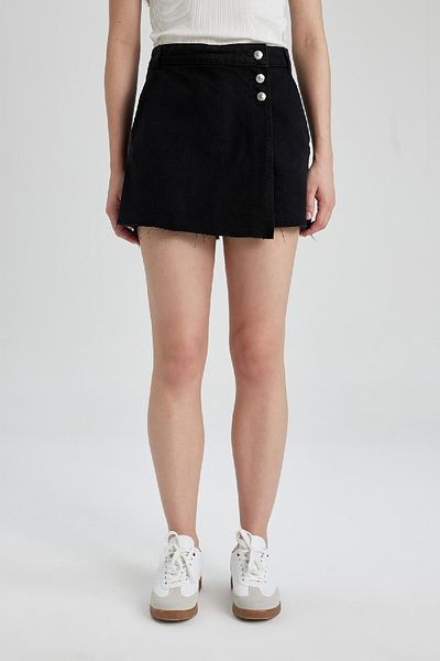 DeFacto High Waist Jean Shorts Skirt C0696ax24sm