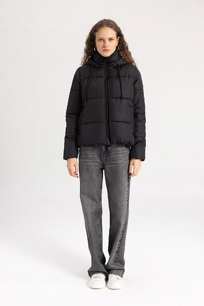 DeFacto Wasserdichte Pufferjacke mit Kapuze in normaler Passform C0488ax24sp