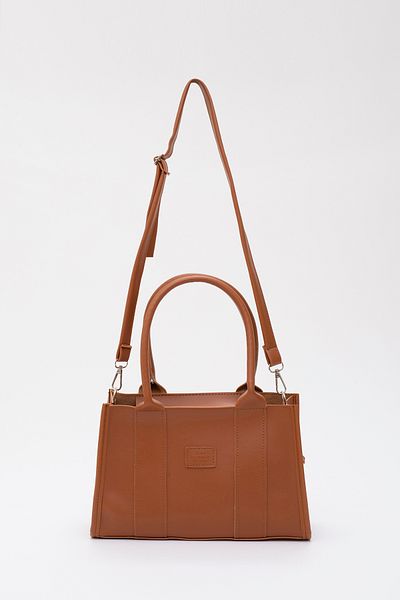 SHAKA Taba Shk83 Faux Leather Single Compartment Zippered Double Strap Hand, Arm and Shoulder Bag L:17 E:27 W:10
